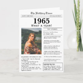 1965 Tidningsfödelsedags kort