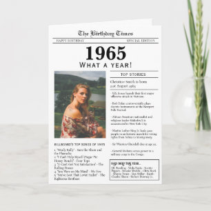 1965 Tidningsfödelsedags kort