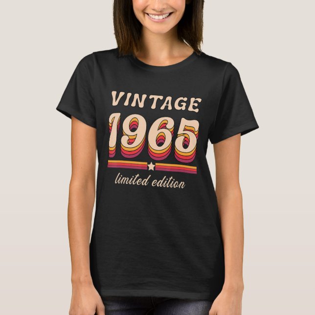 1965 Vintage födelsedag födelsedag T Shirt (Framsida)