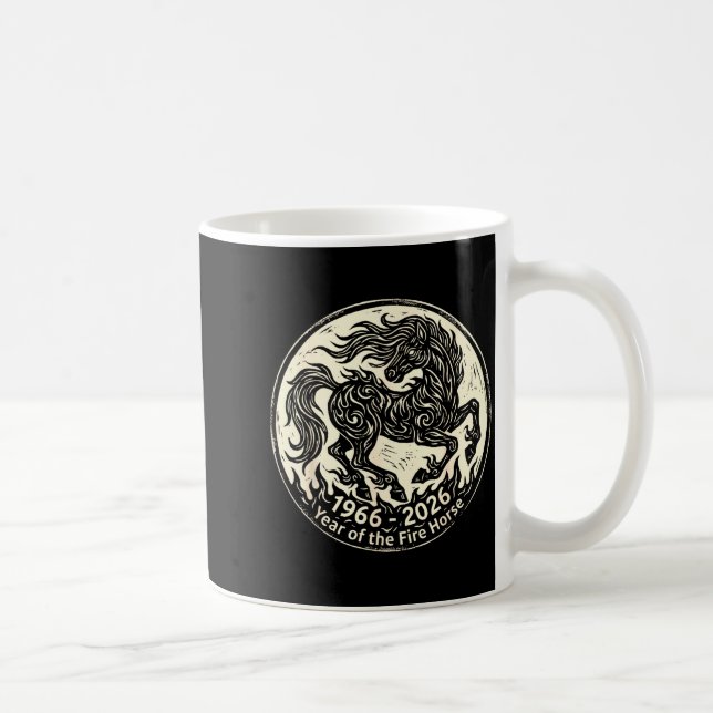 1966 2026 år av den eldiga hästen kinesisk zodiak kaffemugg (Höger)