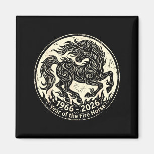 1966 2026 år för den eldiga hästen kinesisk zodiak magnet