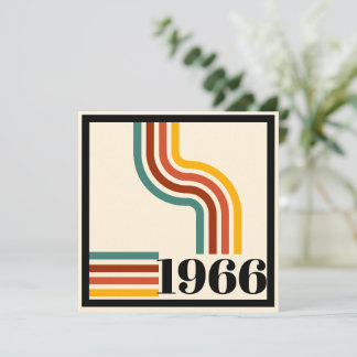 1966 60th Birthday Retro Stripe Vintage  Inbjudningar