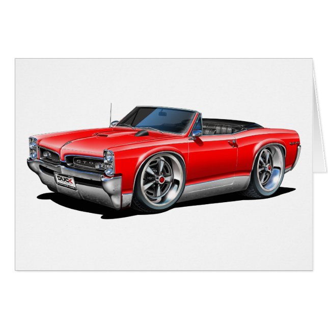 1966/67 GTO Red Car Hälsningskort (Framsidan Horizontal)