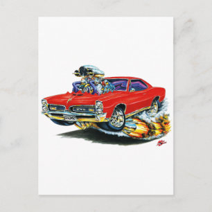 1966-67 GTO Red Car Vykort