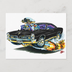 1966-67 GTO svart bil Vykort