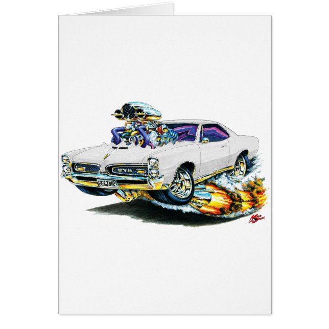 1966-67 GTO-vitbil Hälsningskort (Framsidan)