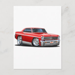 1966-67 Nova Red Car Vykort