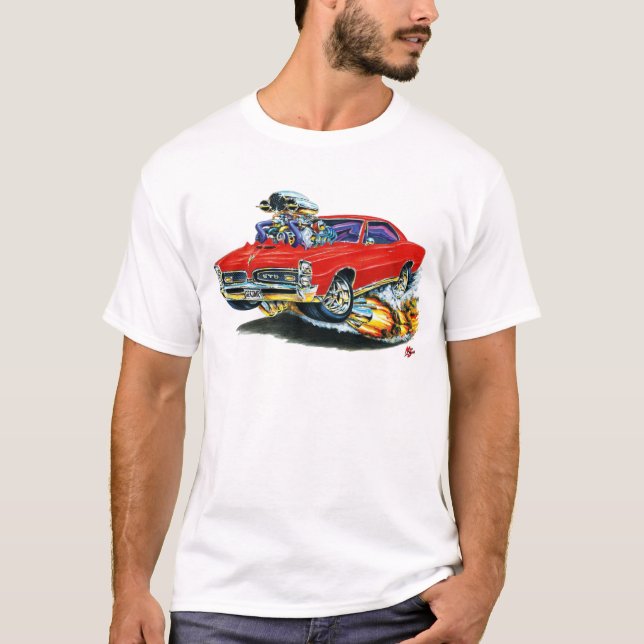 1966-67 röd bil för GTO T-shirt (Framsida)