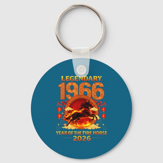 1966 År Av Eldhästen 60-årsdag Kinesisk  Nyckelring (Framsida)