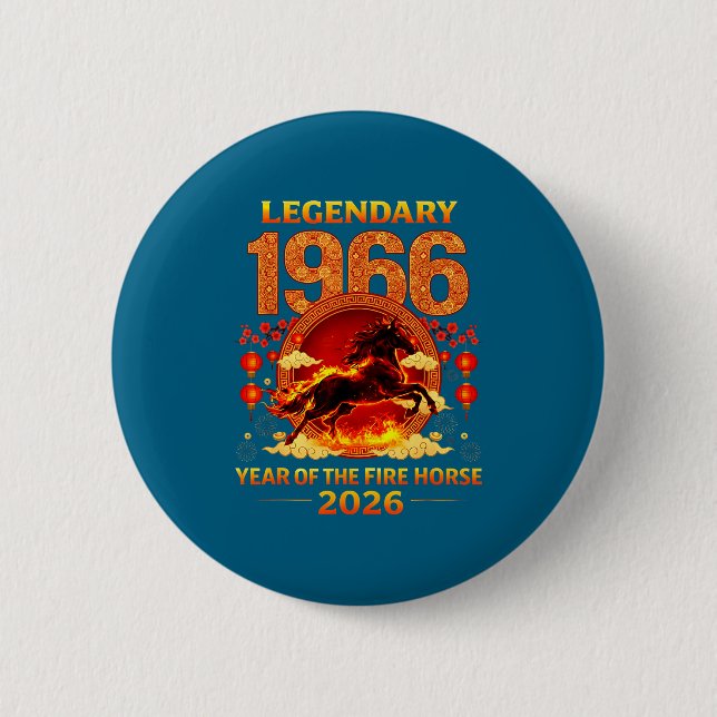 1966 År Av Eldhästen 60-årsdag Kinesiska  Knapp (Framsida)