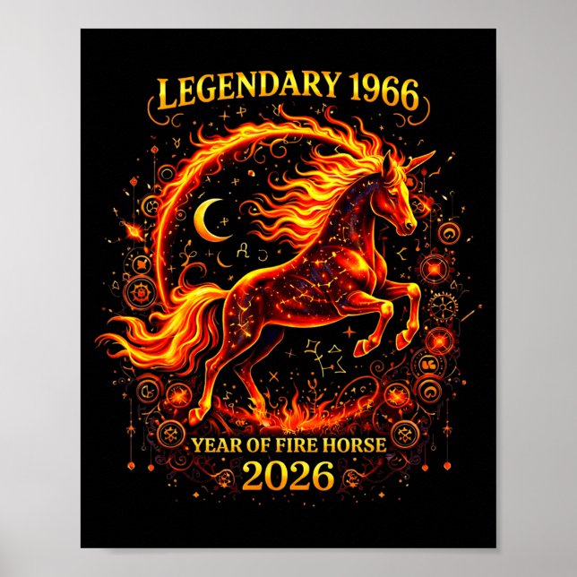 1966 år av eldshästen 60-årsdag kinesiska poster (Framsidan)