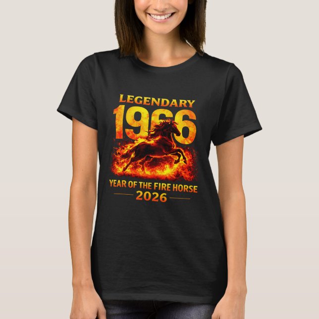 1966 Året för Eldhästen 60-årsdag Kinesiska  T Shirt (Framsida)