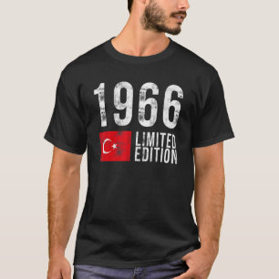 1966 års Begränsada utgåva Turkiet med Flagga föde T Shirt