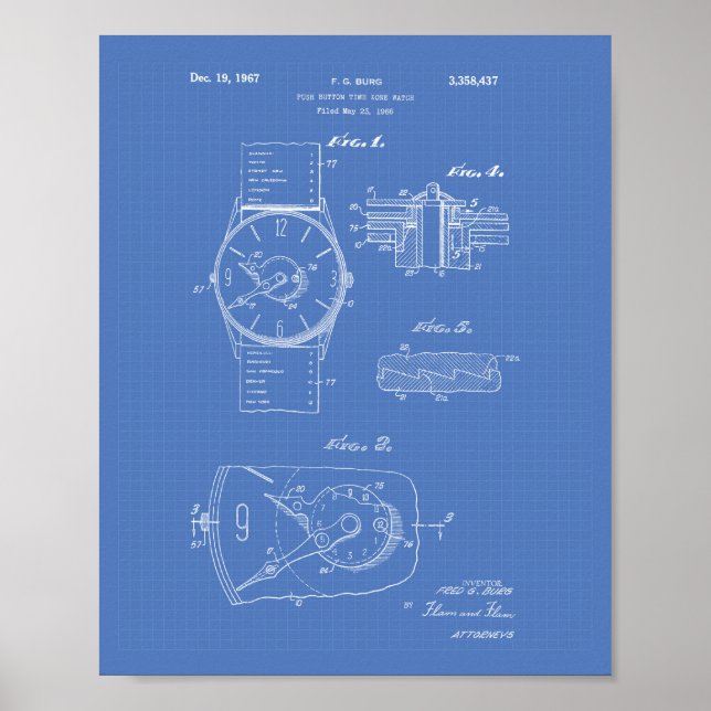 1966 års Patent Art - Blåkopia Poster (Framsidan)