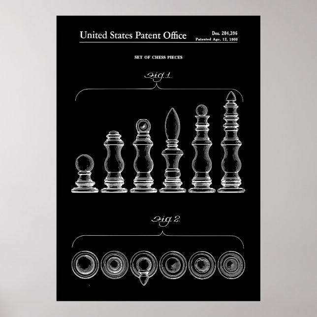 1966 års uppsättning av Chess Delarare-patent Poster (Framsidan)