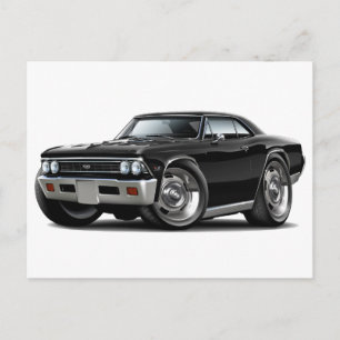 1966 Chevelle Black Car Vykort