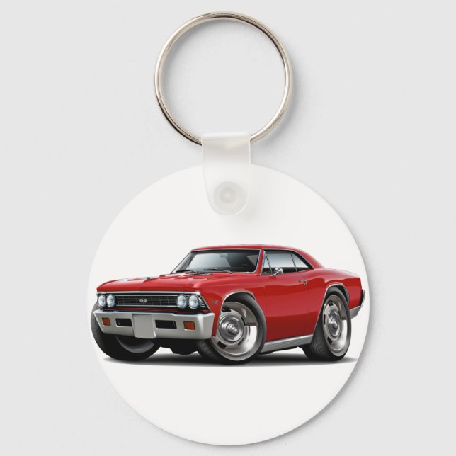 1966 Chevelle Red Car Nyckelring (Framsida)
