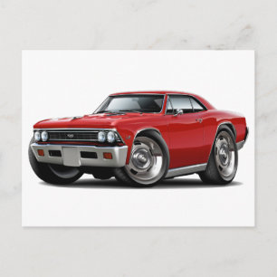 1966 Chevelle Red Car Vykort
