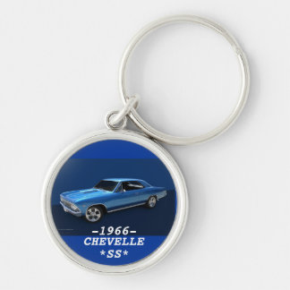1966 CHEVELLE SS RUND SILVERFÄRGAD NYCKELRING