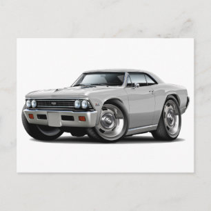 1966 Chevelle Vit Car Vykort
