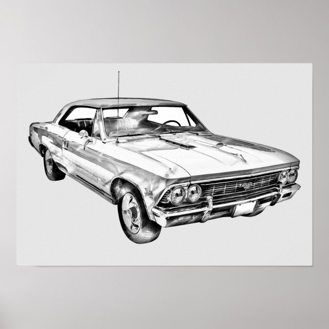 1966 Chevy Chevelle SS 396 Illustration Poster (Framsidan)