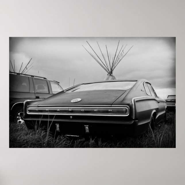 1966 Dodge Charger (B/W) Poster (Framsidan)