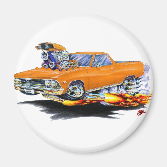 1966 El Camino Orange Lastbil Magnet (Framsidan)