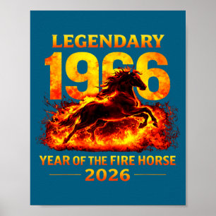 1966 Eldens Hästens År 60-årsdag Kinesiska  Poster