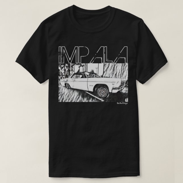 1966 Lowrider Chevrolet Impala Chevy Low Rider Car T Shirt (Design framsida)