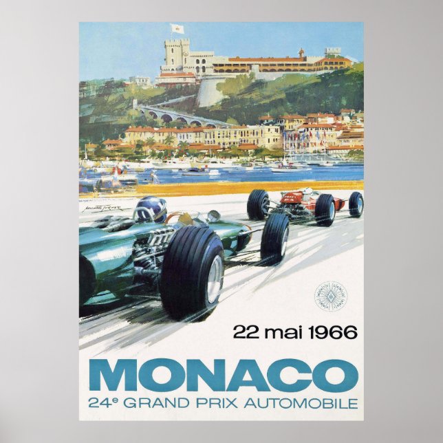 1966, Monaco Grand Prix-Tävla Poster (Framsidan)