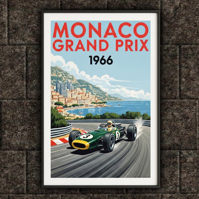1966 Monaco Grand Prix Vintage Wall Poster (Skapare uppladdad)