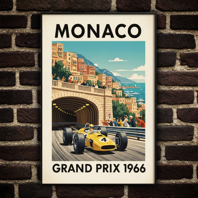 1966 Monaco Grand Prix Vintage Wall Poster (Skapare uppladdad)