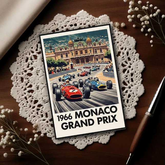 1966 Monacos Grand Prix Vintage Vykort (Skapare uppladdad)