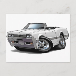 1966 Olds Cutlass Vit konvertibel Vykort