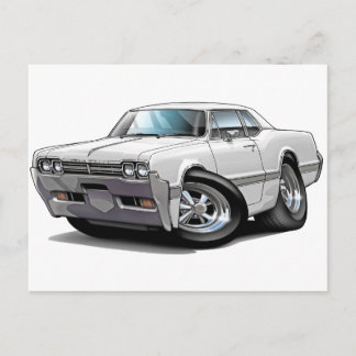 1966 Olds Cutlass White Car Vykort