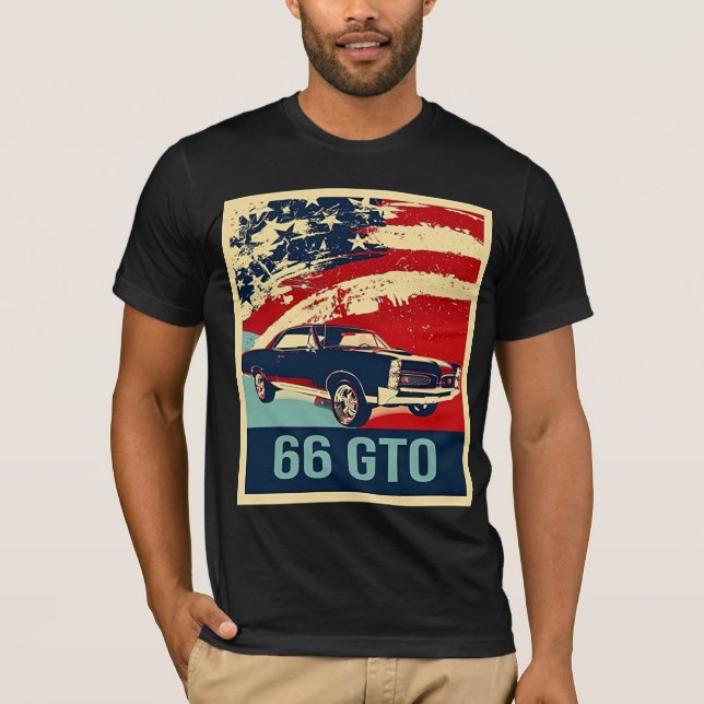 1966 Pontiac GTO Pop Art Stil T Shirt (Framsida)
