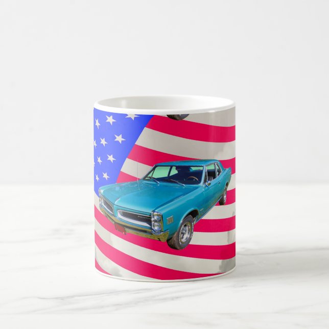 1966 Pontiac Le Mans och amerikanska flaggan Kaffemugg (Center)