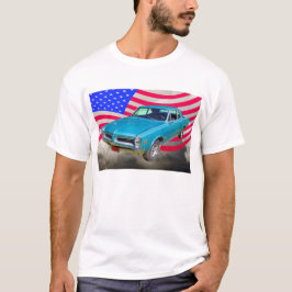 1966 Pontiac Le Mans och amerikanska flaggan Tee