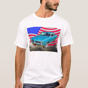 1966 Pontiac Le Mans och amerikanska flaggan Tee