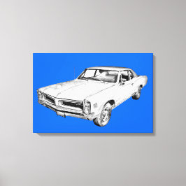 1966 Pontiac Lemans Car Illustration Canvastryck