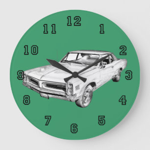 1966 Pontiac Lemans Car Illustration Stor Klocka