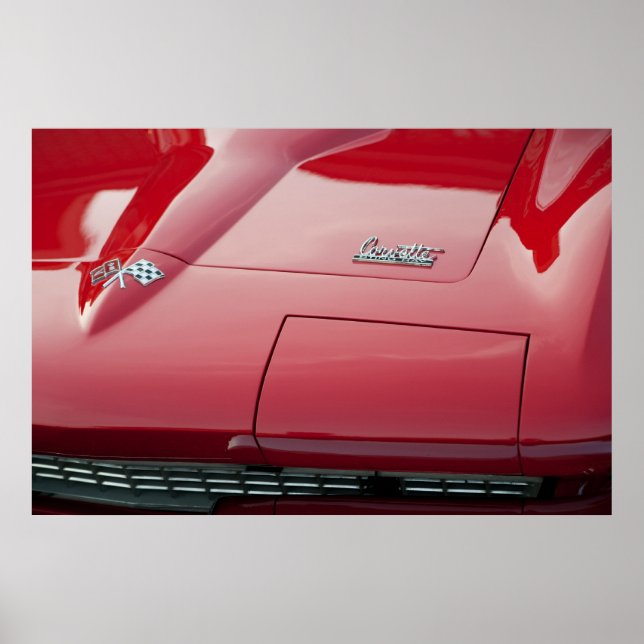 1966 Red Corvette Sting Ray Poster (Framsidan)
