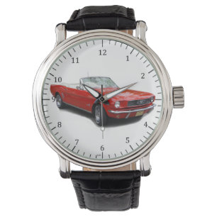1966 röd, konvertibel, klassisk bilur armbandsur