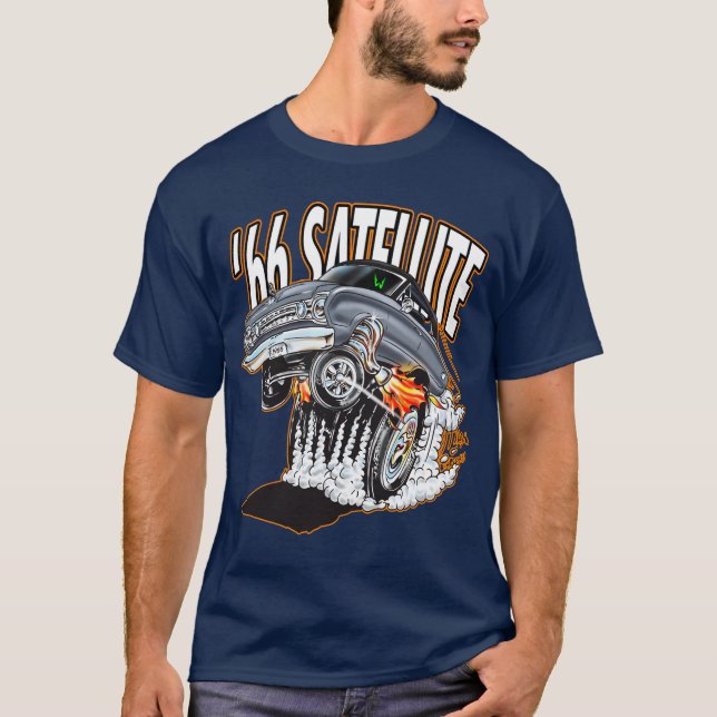 1966 satellit- muskelbil tee shirt (Framsida)
