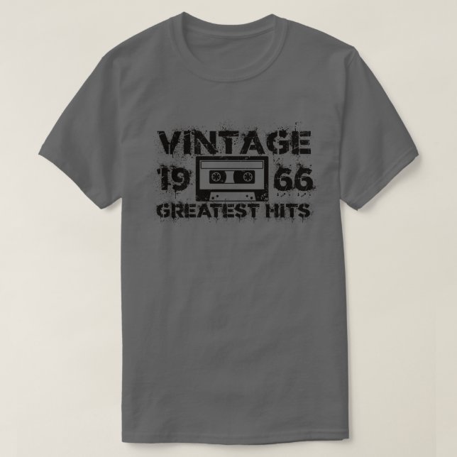 1966 Underbarare Vintagen Svart T Shirt (Design framsida)