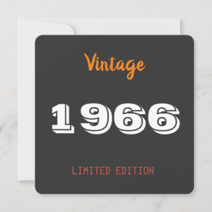 1966 Vintage 60-års födelsedagsinbjudan Personlig Inbjudningar