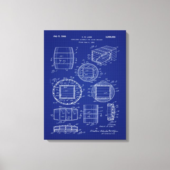 1966 Whiskey Container Art Canvastryck (Framsida)