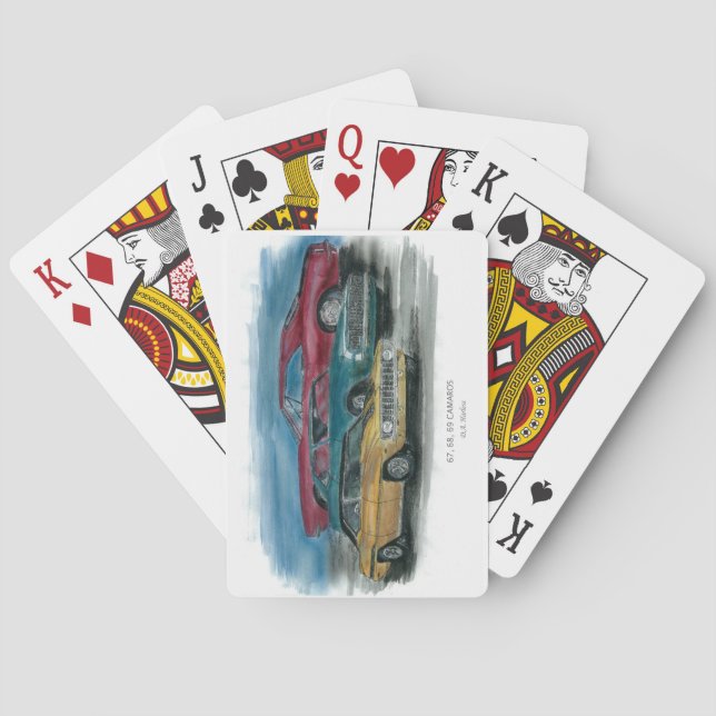 1967 1968, 1969 klassikercamaros som leker kort kortlek (Baksidan)