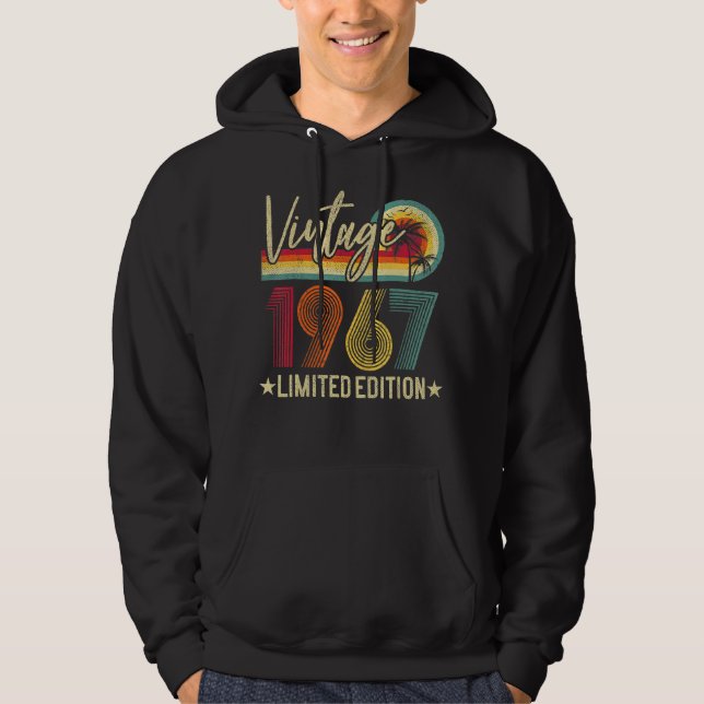 1967 55:e födelsedagen 55:e årsåldern hoodie (Framsida)