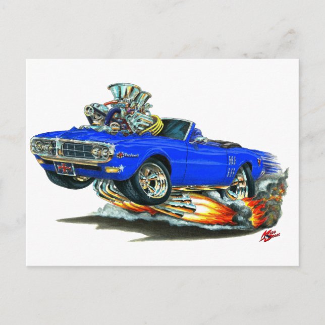 1967-68 Fjäderblått konvertibelt Vykort (Framsida)